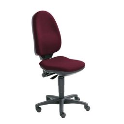 Topstar Chaise pivotante ergonomique, sans accoudoirs, habillage bordeaux