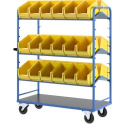 eurokraft pro Chariot porte-bacs, L x l x h 1500 x 650 x 1750 mm, force 300 kg