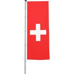 Mannus Pavillon vertical pour mât / drapeau, format 1,2 x 3 m, Suisse