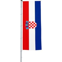Mannus Pavillon vertical pour mât / drapeau, format 1,2 x 3 m, Croatie