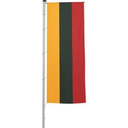 Mannus Pavillon vertical pour mât / drapeau, format 1,2 x 3 m, Lituanie