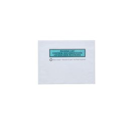 Porte-documents en papier, transparent, impression 'Packing list', lot de 1000, format C6, L x l 162 x 120 mm