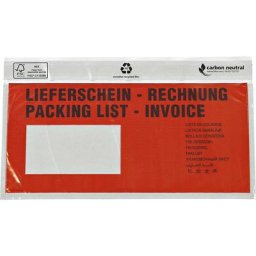Pochette porte-documents, certification FSC®, lot de 1000, pour format longitudinal, avec impression 'Liste de colisage