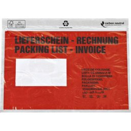 Pochette porte-documents, certification FSC®, lot de 1000, pour format C5, avec impression 'Liste de colisage