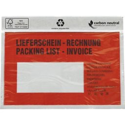 Pochette porte-documents, certification FSC®, lot de 1000, pour format C6, avec impression 'Liste de colisage