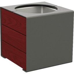 PROCITY Bac à plantes KUBE, h x l x p 450 x 450 x 450 mm, acier/bois, gris, acajou