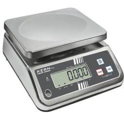 KERN Balance en inox, avec protection contre la poussière et les projections d'eau, plage de pesée max. 25 kg, lisibilité 5 g, plateau de pesée 233 x 193 mm