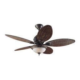 Ventilateur de plafond CARIBBEAN BREEZE, Ø hélice 1320 mm, nattes de saule foncé / bronze érodé