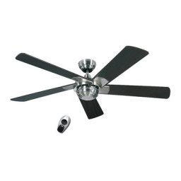 Ventilateur de plafond ROTARY, Ø hélice 1320 mm, avec télécommande, bois Wengé / chrome brossé