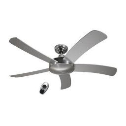 Ventilateur de plafond FALCETTO, avec télécommande, laque aluminium / aluminium poli