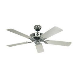 Ventilateur de plafond CLASSIC ROYAL, Ø hélice 1030 mm, laque blanche / chrome brillant