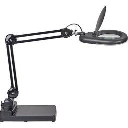 MAUL Lampe loupe à diodes LED MAULviso, longueur bras 310 mm, avec pied, noir