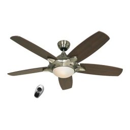 Ventilateur de plafond MERCURY, Ø hélice 1320 mm, avec télécommande, laque argent / noyer / chrome brossé