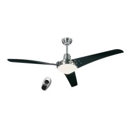 Ventilateur de plafond MIRAGE, Ø hélice 1400 mm, avec télécommande, laque noire / chrome brossé
