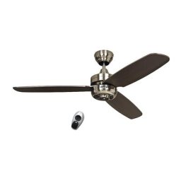 Ventilateur de plafond NIGHT FLIGHT, Ø hélice 1320 mm, avec télécommande, bois Wengé / chrome brossé