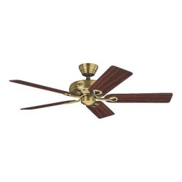 Ventilateur de plafond SAVOY, Ø hélice 1320 mm, rosier / chêne mi-clair / laiton ancien