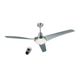 Ventilateur de plafond MIRAGE, Ø hélice 1400 mm, avec télécommande, laque grise / chrome brossé