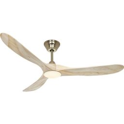 Ventilateur de plafond ECO GENUINO-L, Ø hélice 1520 mm, naturel / laiton