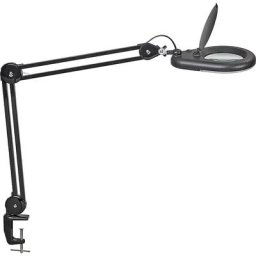 MAUL Lampe loupe à diodes LED MAULviso, longueur bras 410 mm, avec pince-étau, noir