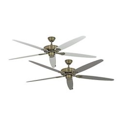 Ventilateur de plafond CLASSIC ROYAL, Ø hélice 1800 mm, laque blanche / laque gris clair / laiton ancien