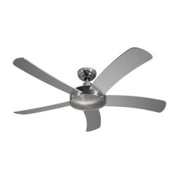 Ventilateur de plafond FALCETTO, sans télécommande, laque aluminium / aluminium poli