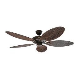Ventilateur de plafond CLASSIC ROYAL, Ø hélice 1320 mm, ovale, rotin ancien / brun ancien / bronze