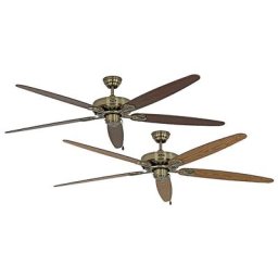 Ventilateur de plafond CLASSIC ROYAL, Ø hélice 1800 mm, chêne ancien / noyer / laiton ancien