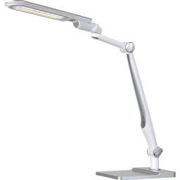 Hansa Lampe de table à diodes LED MULTIFLEX, intensité lumineuse variable, argent / blanc