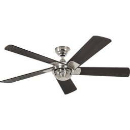 Ventilateur de plafond ROTARY, Ø hélice 1320 mm, bois Wengé / chrome brossé