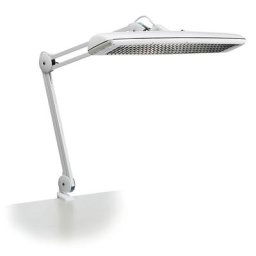 MAUL Lampe pour poste de travail pivotant à 360°, puissance 3 x 14 W, 2 bras articulés de 400 mm, blanc