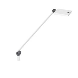 Waldmann Lampe de bureau blanche, bras simple, tête de lampe carrée, 108 diodes lumineuses