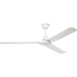 Ventilateur de plafond à pales métalliques, Ø hélice 1220 mm, coloris blanc