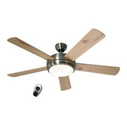 Ventilateur de plafond TITANIUM, Ø hélice 1320 mm, avec télécommande, pin / hêtre / chrome brossé