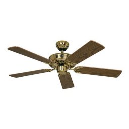 Ventilateur de plafond CLASSIC ROYAL, Ø hélice 1320 mm, chêne ancien / laiton poli