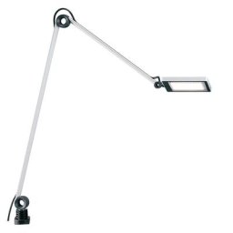 Waldmann Lampe de bureau blanche, double bras, tête de lampe carrée, 108 diodes lumineuses