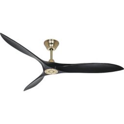 Ventilateur de plafond ECO AIRSCREW, Ø hélice 1520 mm, noir mat / laiton