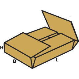 Cartons d'emballage, FEFCO 0402, en carton à double cannelure, dim. int. 200 x 180 x 150 mm, lot de 50
