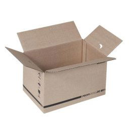 Caisses professionnelles, en carton à simple cannelure, FEFCO 0701, dim. int. 284 x 184 x 167 mm, lot de 50