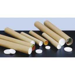 Tube d'expédition en papier dur, lot de 25, couvercle et fond en plastique, Ø 100 mm