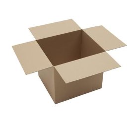 Caisses pliantes en carton ondulé, FEFCO 0201, simple cannelure, lot de 50, dimensions intérieures 450 x 400 x 400 mm