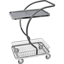 Kongamek Chariot à plateaux C-LINE, avec 1 tablette, 1 panier grillagé, hauteur tablettes 160, 630 mm