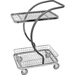 Kongamek Chariot à plateaux C-LINE, avec 1 tablette grillagée, 1 panier grillagé, hauteur tablettes 160, 630 mm, à partir de 2 pièces