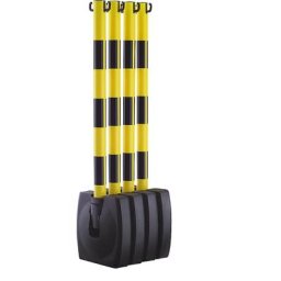 Kit de potelets à chaîne rabattables, hauteur potelet 900 mm, jaune / noir