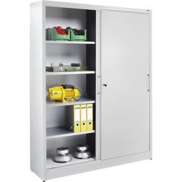 eurokraft basic Armoire à portes coulissantes, corps en acier, h x l x p 1950 x 1500 x 500 mm, gris