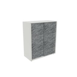 Armoire à portes coulissantes NEOTEX avec façade acoustique, h x l x p 1150 x 1000 x 440 mm, façade gris granit