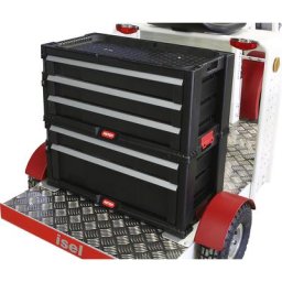 Caisse à outils, plastique, noir, rouge