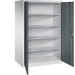 C+P Armoire d'atelier à portes battantes, h x l x p 1950 x 1200 x 400 mm, gris clair / anthracite