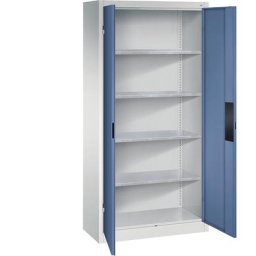 C+P Armoire d'atelier pour charges lourdes, largeur 930 mm, profondeur 400 mm, porte bleu distant