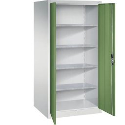 C+P Armoire d'atelier à portes battantes, h x l x p 1950 x 930 x 800 mm, gris clair / vert réséda