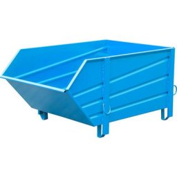 eurokraft pro Conteneur en tôle d'acier, capacité 1 m³, sans trappe rabattable, en acier profilé, bleu clair